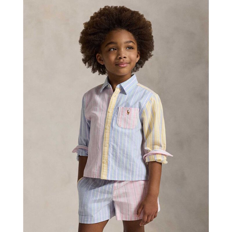 Polo Ralph Lauren Striped Cotton Oxford Boxy Fun Shirt 3-6Y image number 1